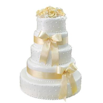 Сватбена торта с декорация Крем сатен