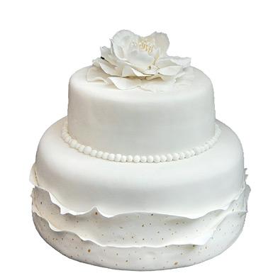 Сватбена торта с декорация Бяла орхидея