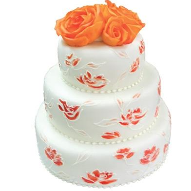 Сватбена торта с декорация Оранж
