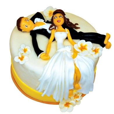 Сватбена торта с декорация Щастливи заедно