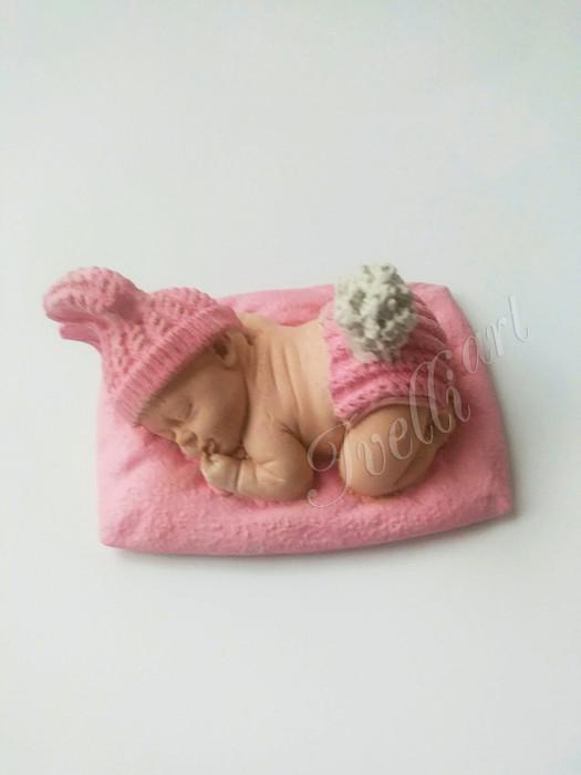 Подарък за гости бебе зайче в розово