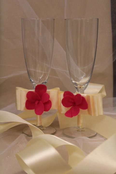 Сватбени ритуални чаши Панделки