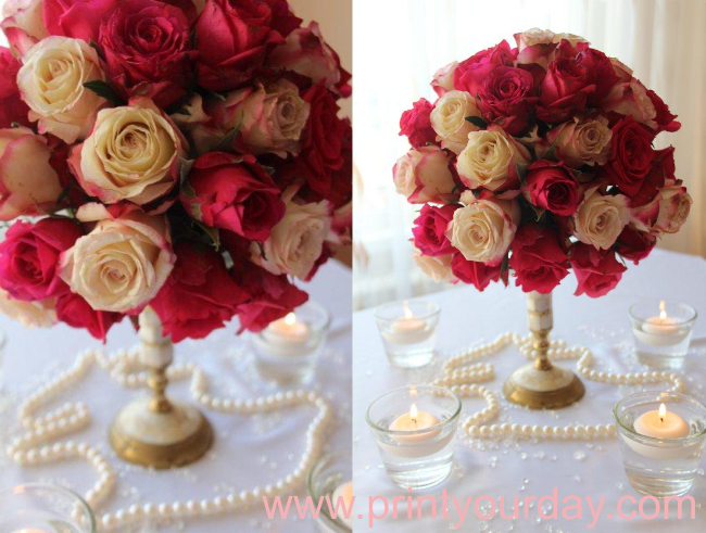 Сватбена декорация Рози и перли
