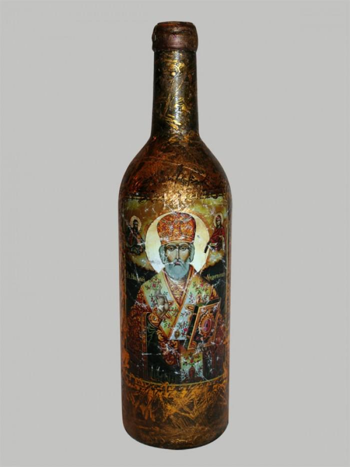 Вино за кръщене с икона на Св.Николай 2