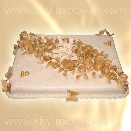 Юбилейна торта Златен букет
