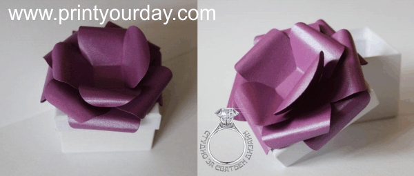 Кутийка Лилаво цвете - сватбени подаръци