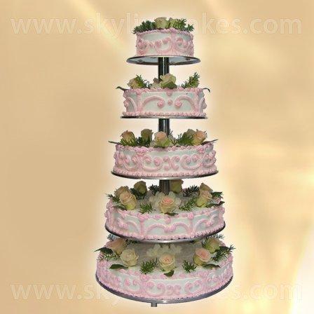 Пететажна сватбена торта