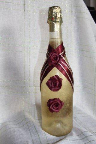 Сватбена бутилка с Рози Бордо