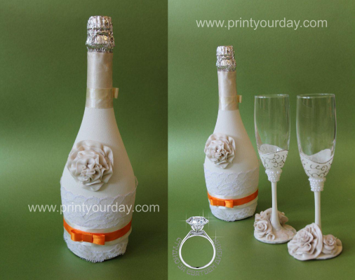 Сватбена бутилка шампанско 